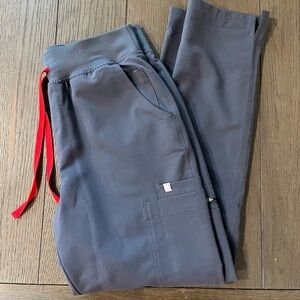 Figs Yola high wasted skinny scrub pant charcoal